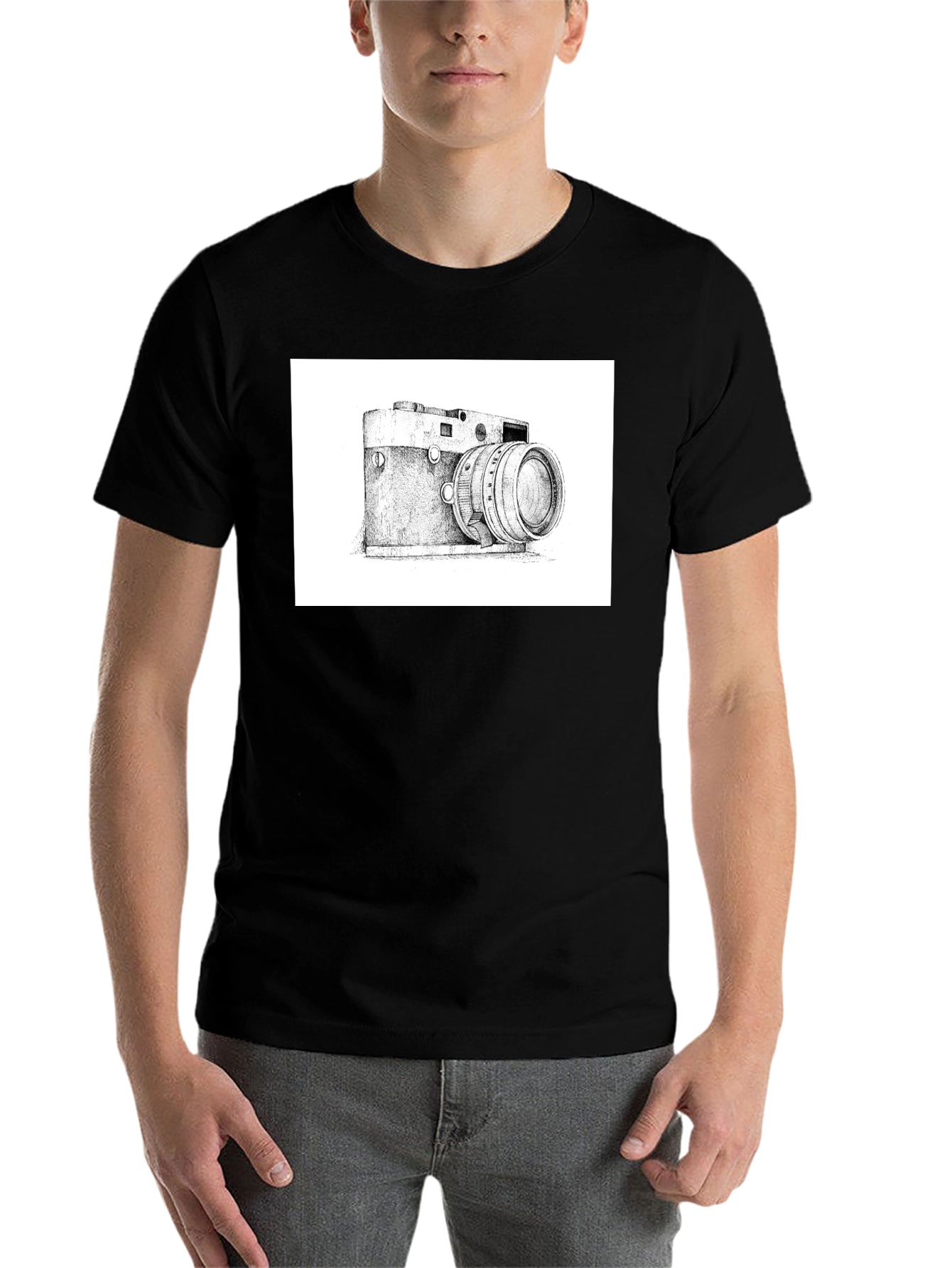 Black Vintage Camera Graphic T-Shirt - Classic Style view 7