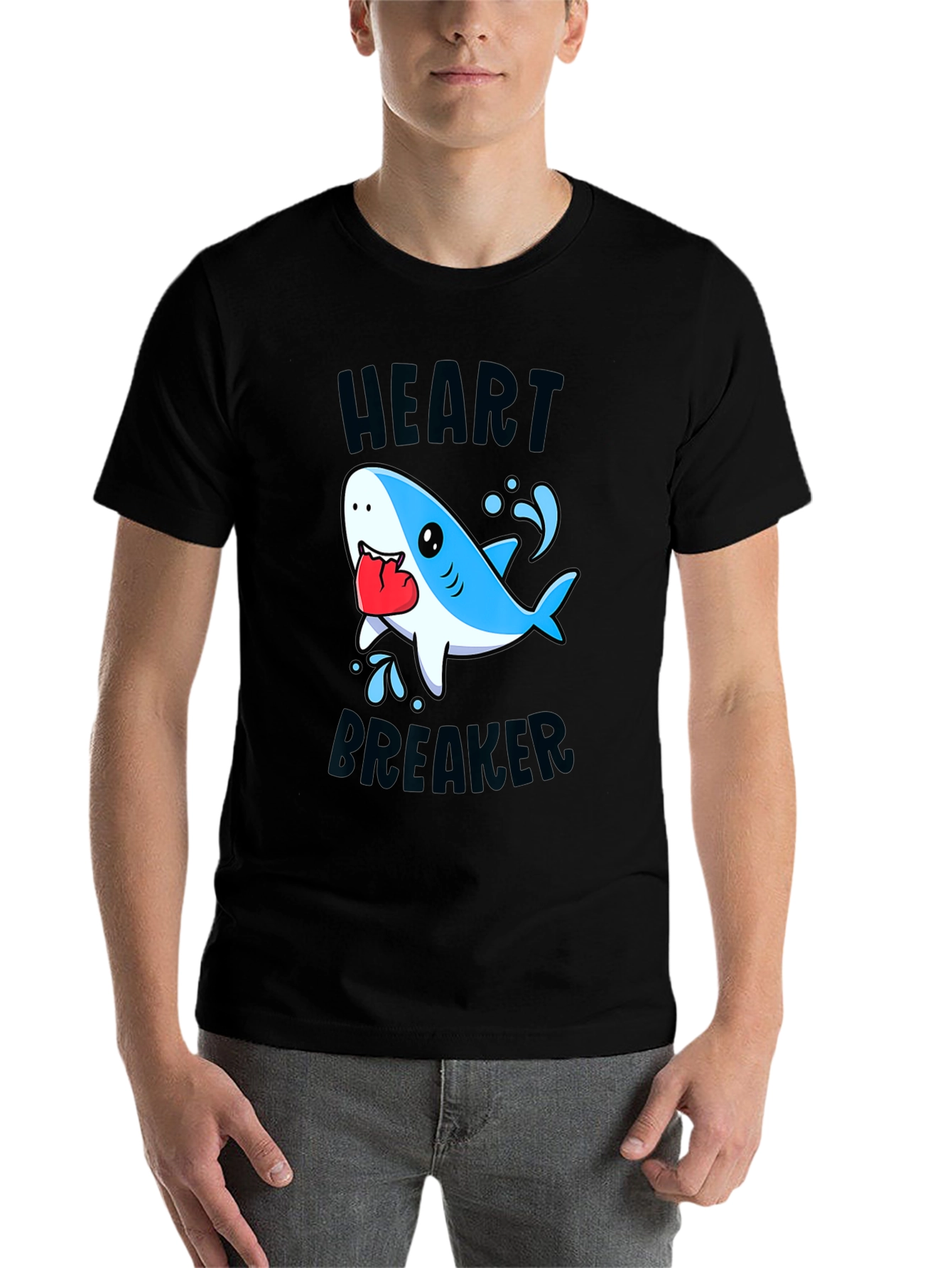 Black Heartbreaker Shark Graphic Tee view 7