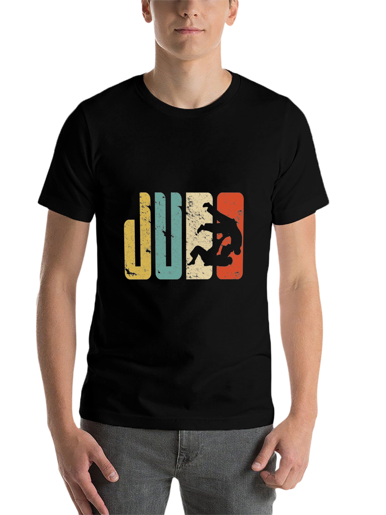 Black Retro Judo T-Shirt | Vintage Style Martial Arts Tee view 7