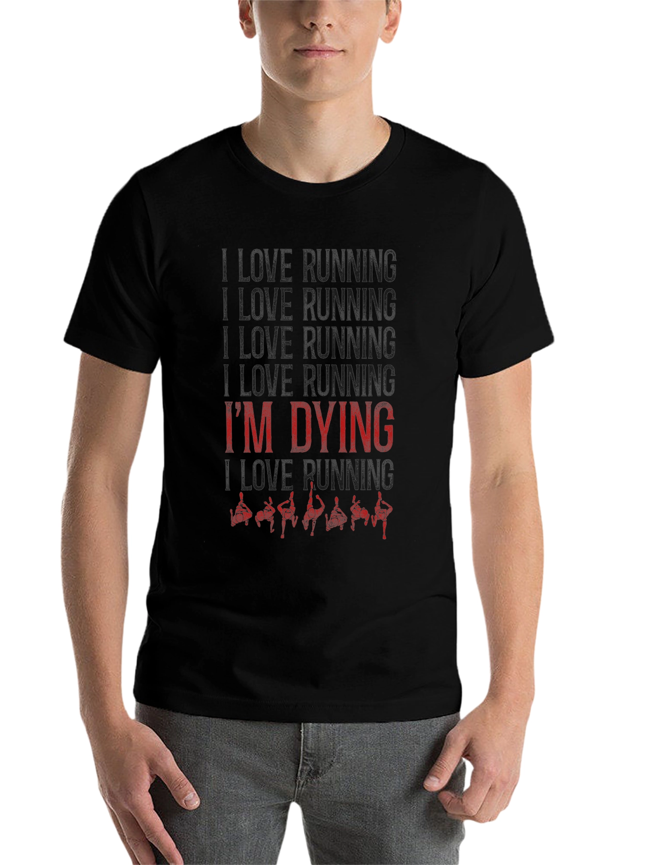 Black I Love Running I'm Dying T-Shirt view 7