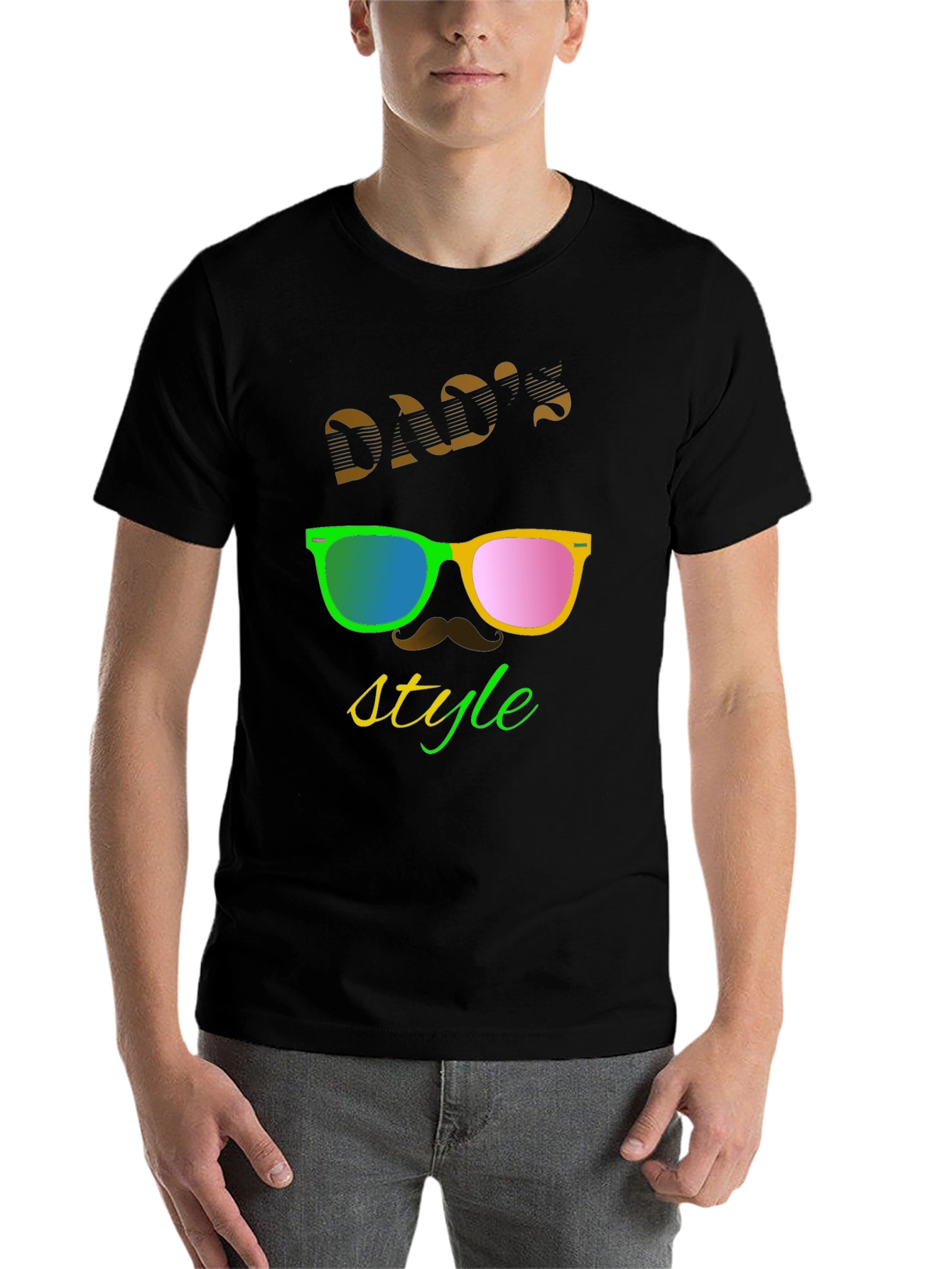 Black Dad's Style Graphic T-Shirt view 7