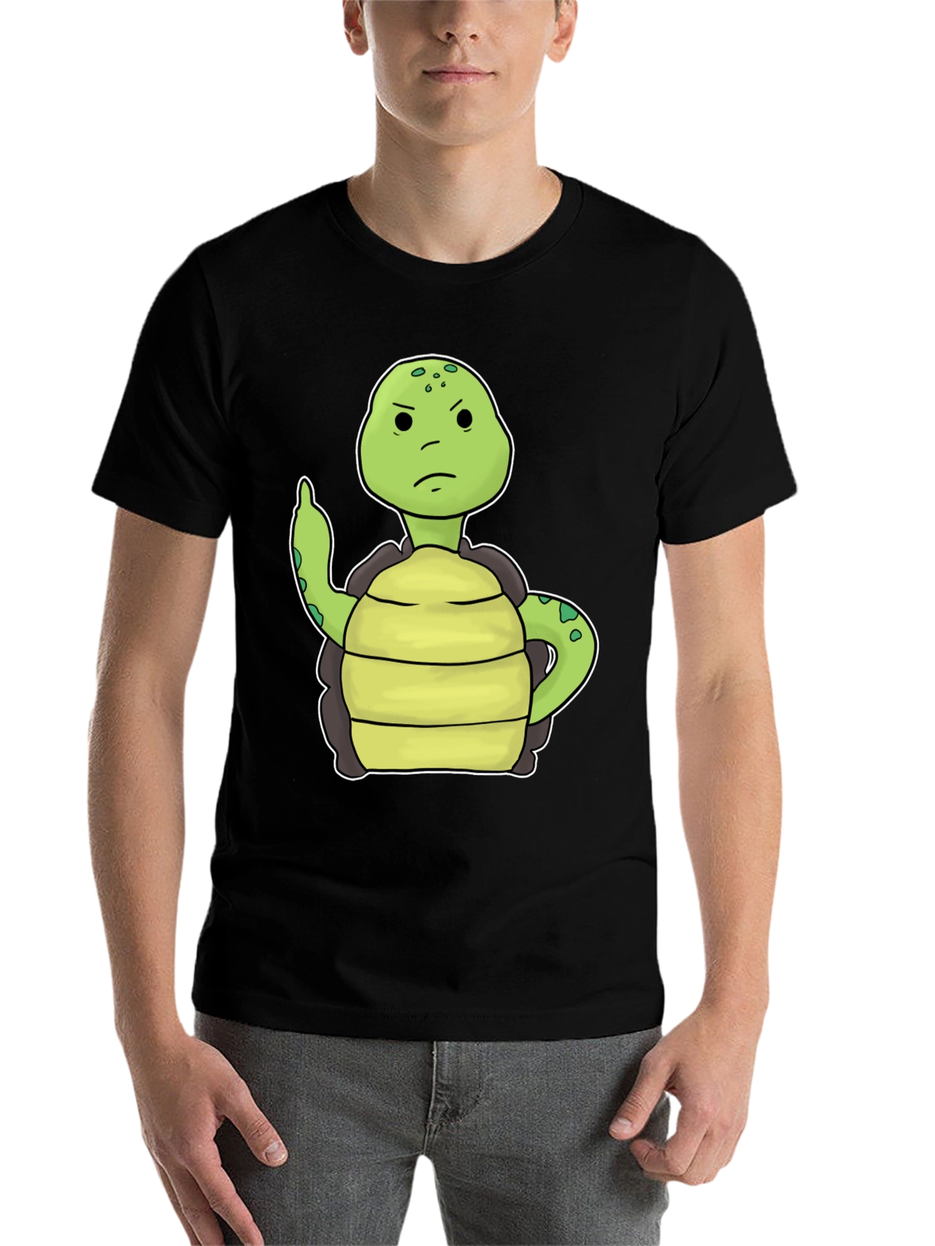 Black Grumpy Turtle T-Shirt Funny Graphic Tee view 7