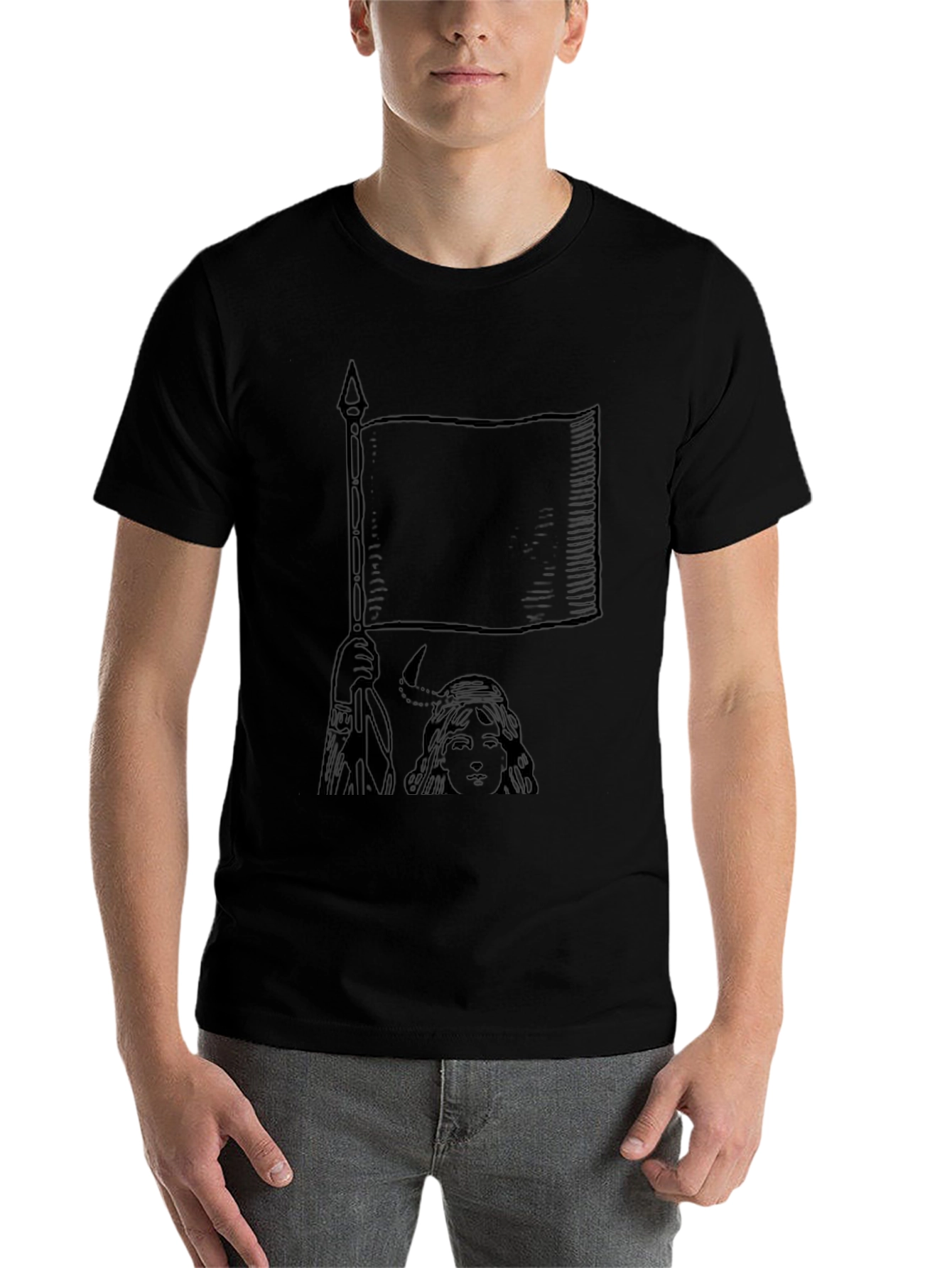 Black Flagbearer Graphic Tee - Unisex Black T-Shirt view 7
