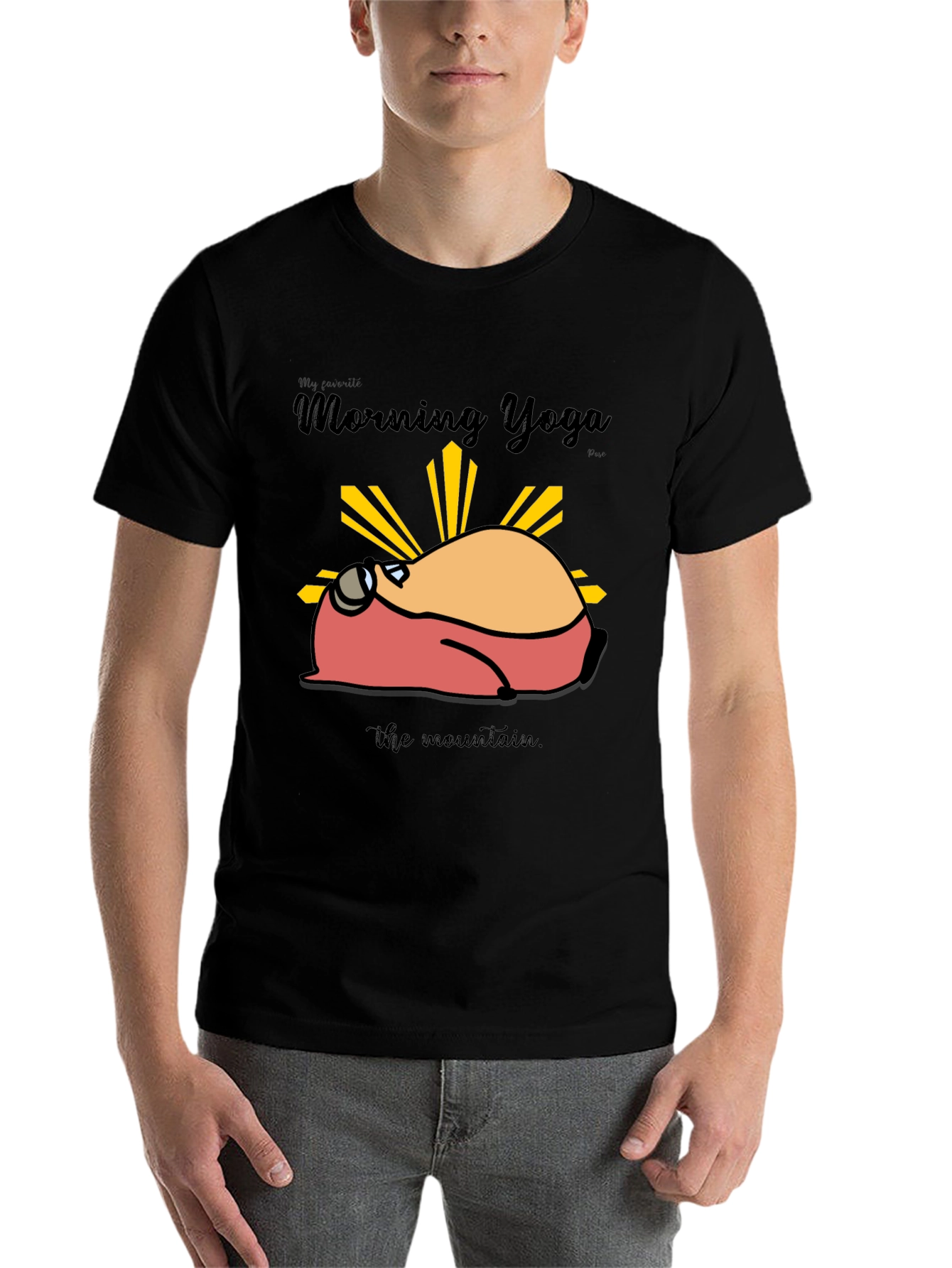 Black Morning Yoga Mountain T-Shirt view 7