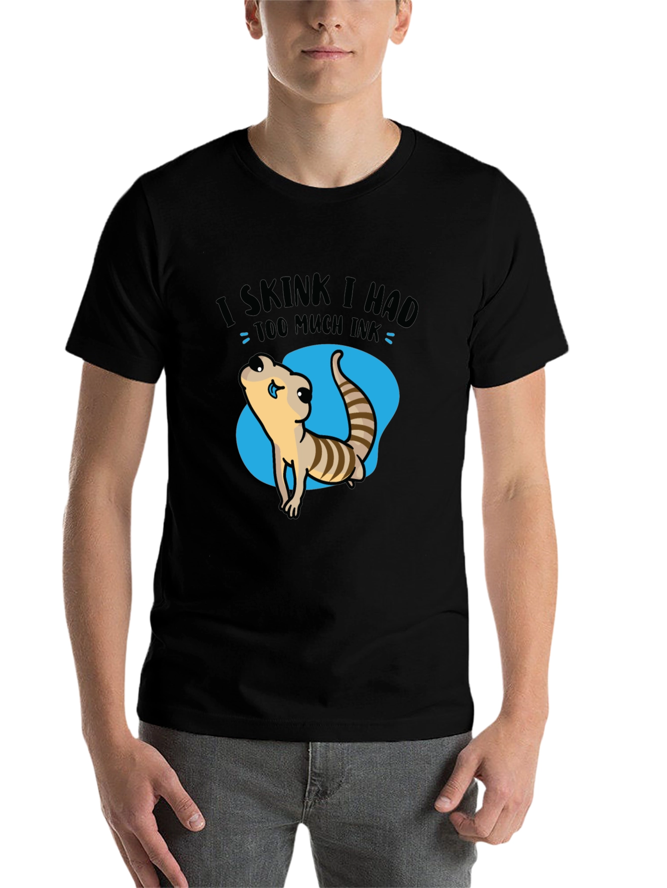Black Funny Skink Graphic T-Shirt view 7