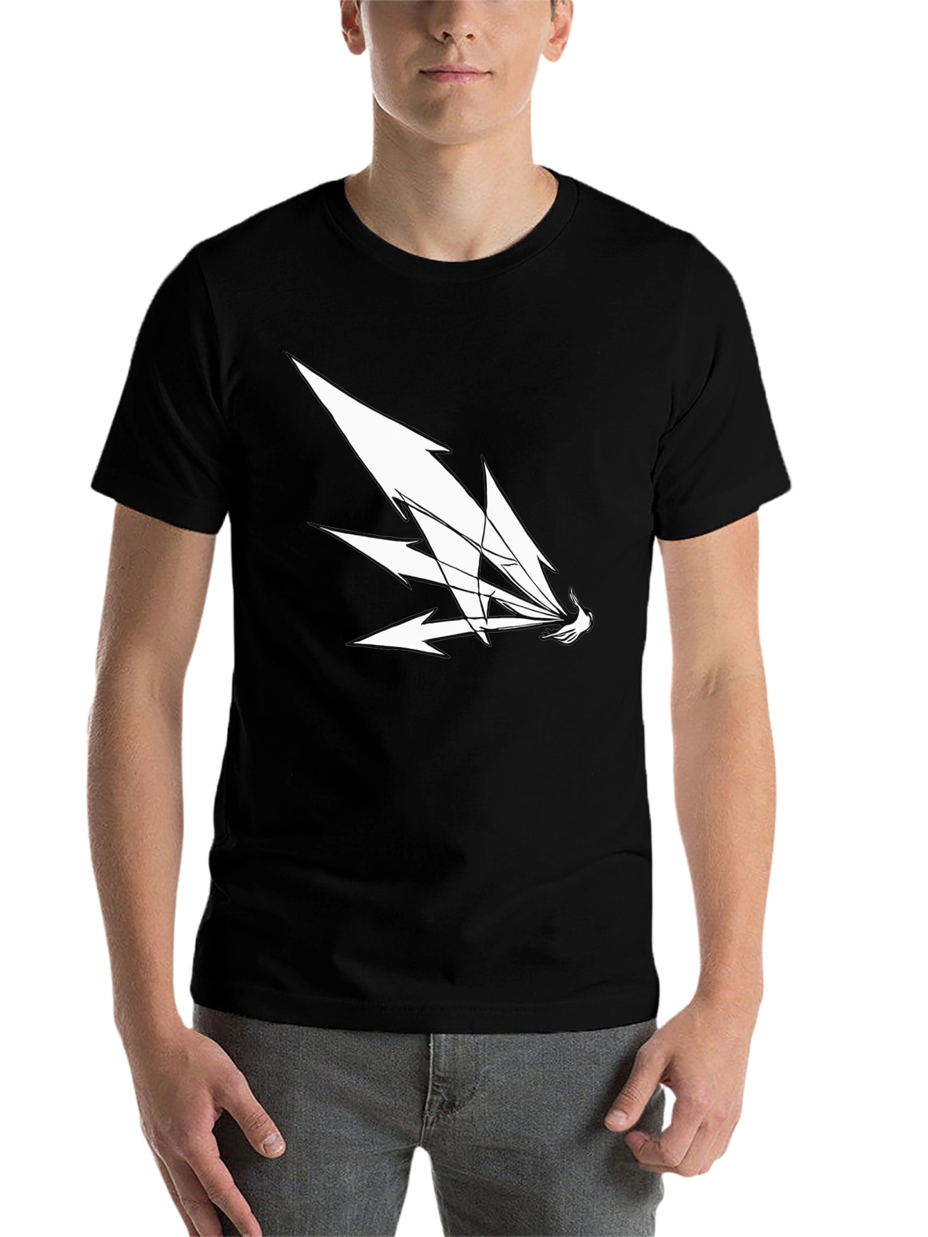 Black Men's Graphic T-Shirt - Arrow Design view 7