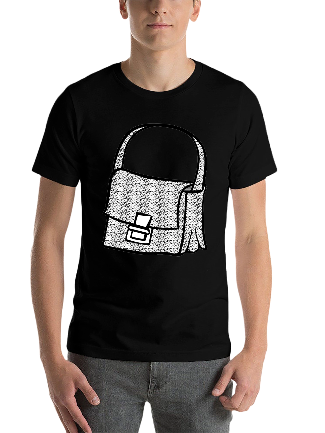 Black Satchel Graphic T-Shirt - Stylish Casual Wear view 7