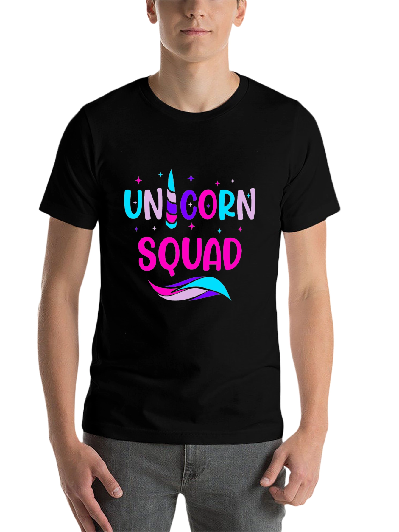 Black Unicorn Squad T-Shirt - Fun Graphic Tee view 7