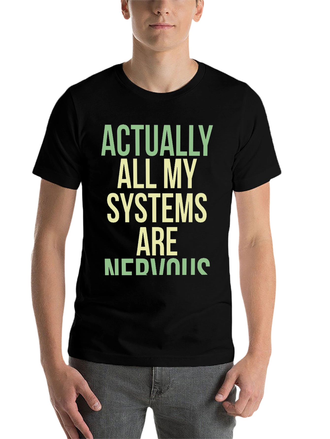 Black Nervous Systems Graphic Tee - Funny Sarcastic T-Shirt view 7