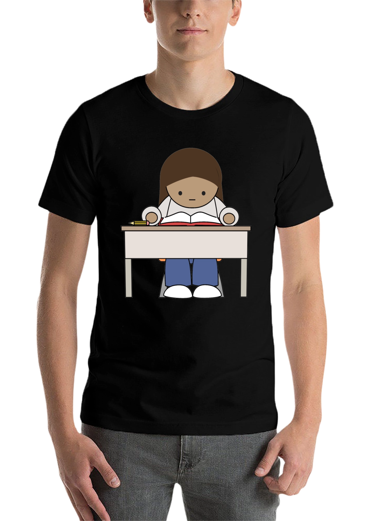 Studious Cartoon Graphic Tee - 7