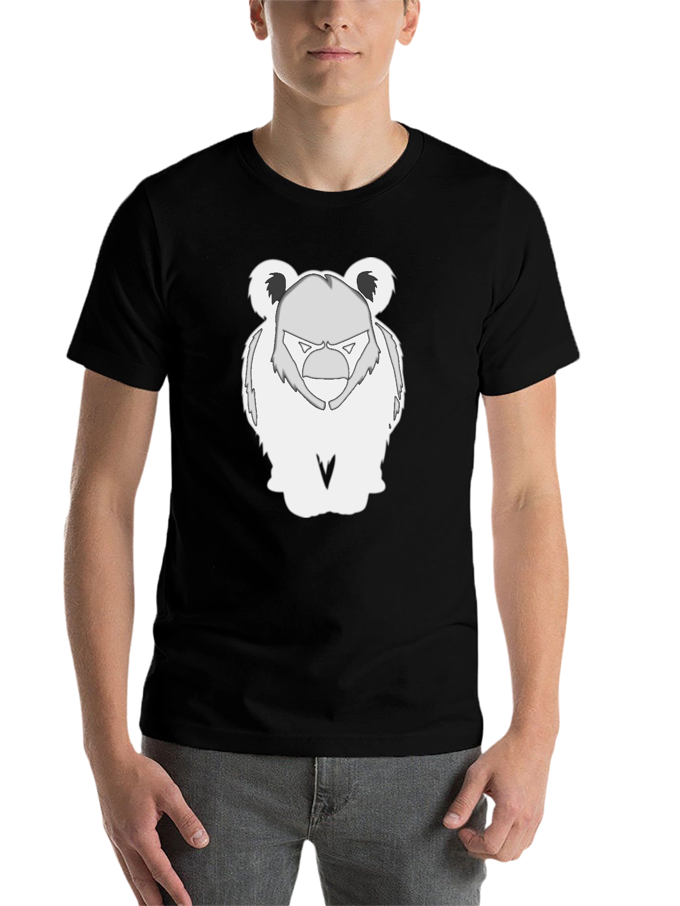 Black Bear Graphic Tee - Black Cotton Blend T-Shirt view 7