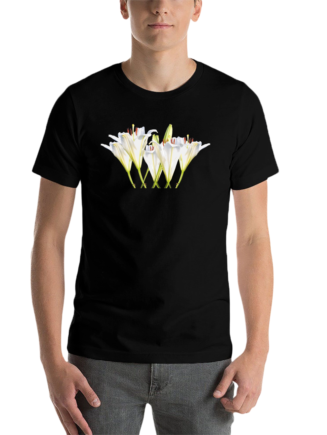 Black Lily Graphic Tee - Classic Black T-Shirt view 7