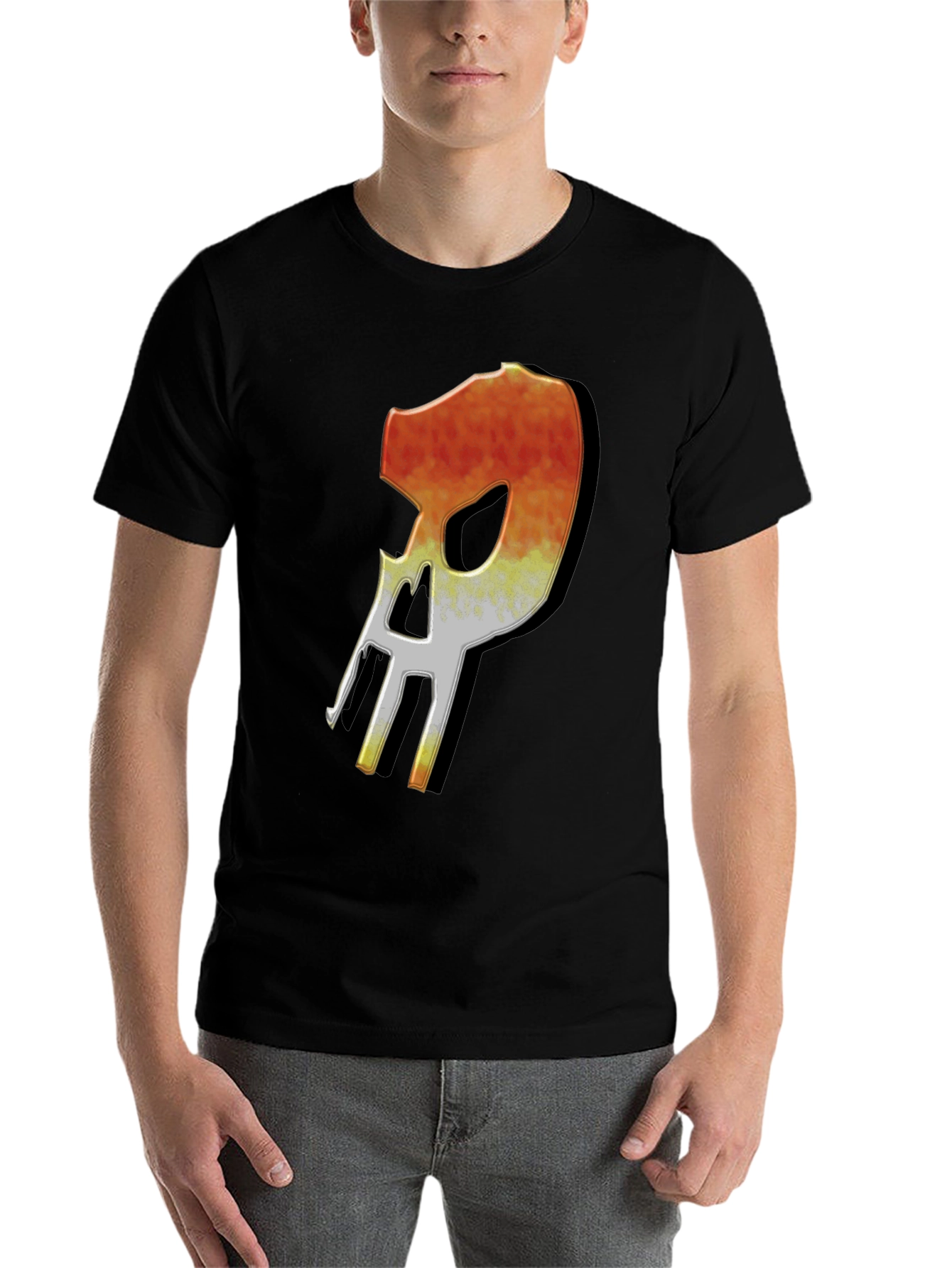 Black Fiery Skull Graphic T-Shirt - Modern Streetwear view 7