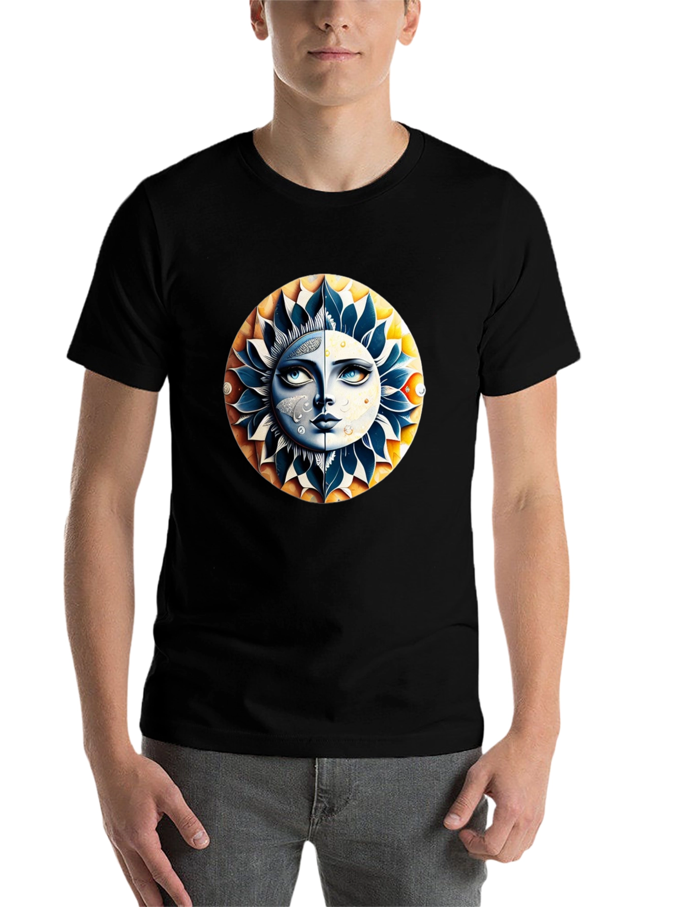 Black Celestial Sun & Moon Graphic Tee view 7