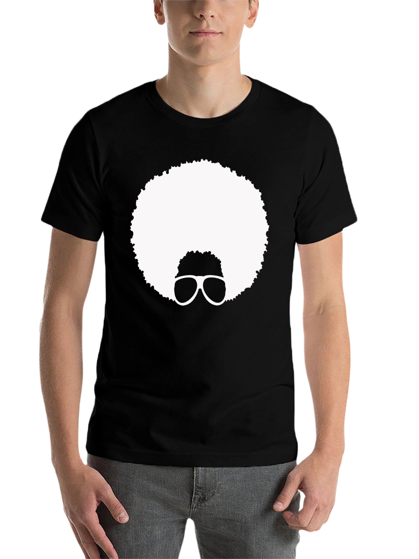 Black Retro Afro Graphic T-Shirt view 7