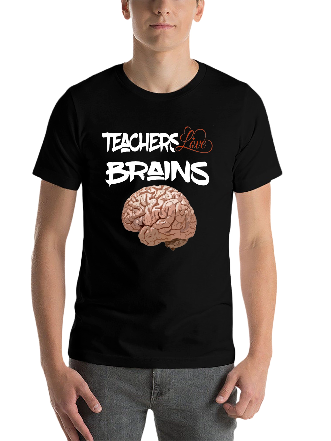Black Teachers Love Brains Graphic T-Shirt view 7