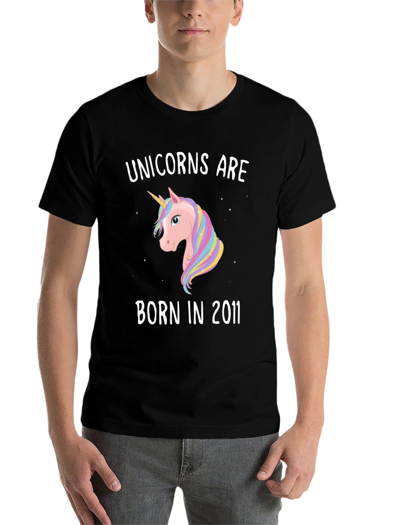 Black Unicorns Are Born In 2011 T-Shirt view 7
