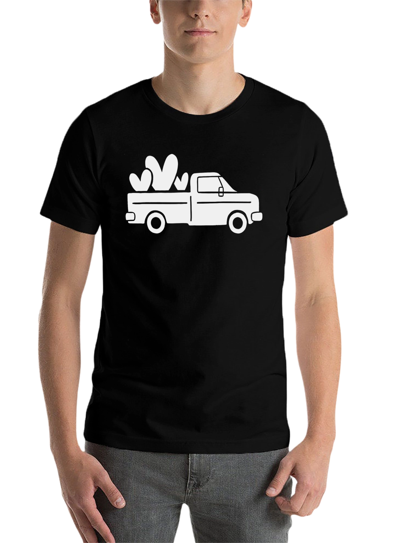Black Truck Hearts Graphic T-Shirt view 7