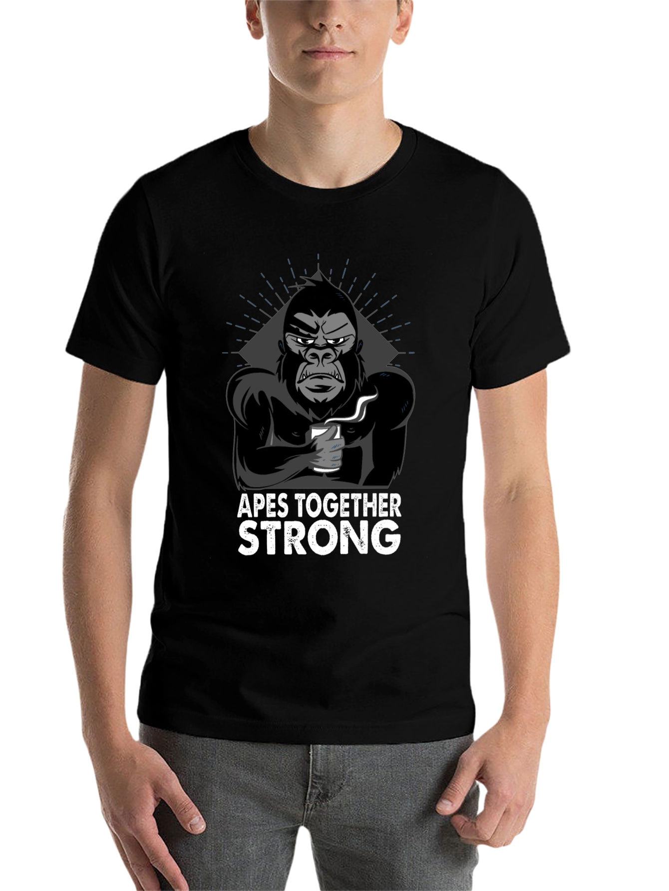Black Apes Together Strong Graphic T-Shirt view 7