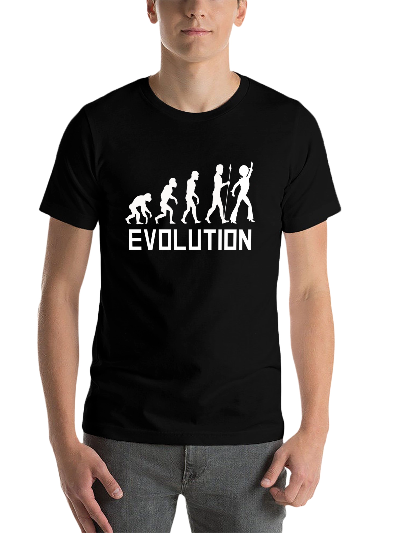 Black Evolution T-Shirt - Humorous Graphic Tee view 7