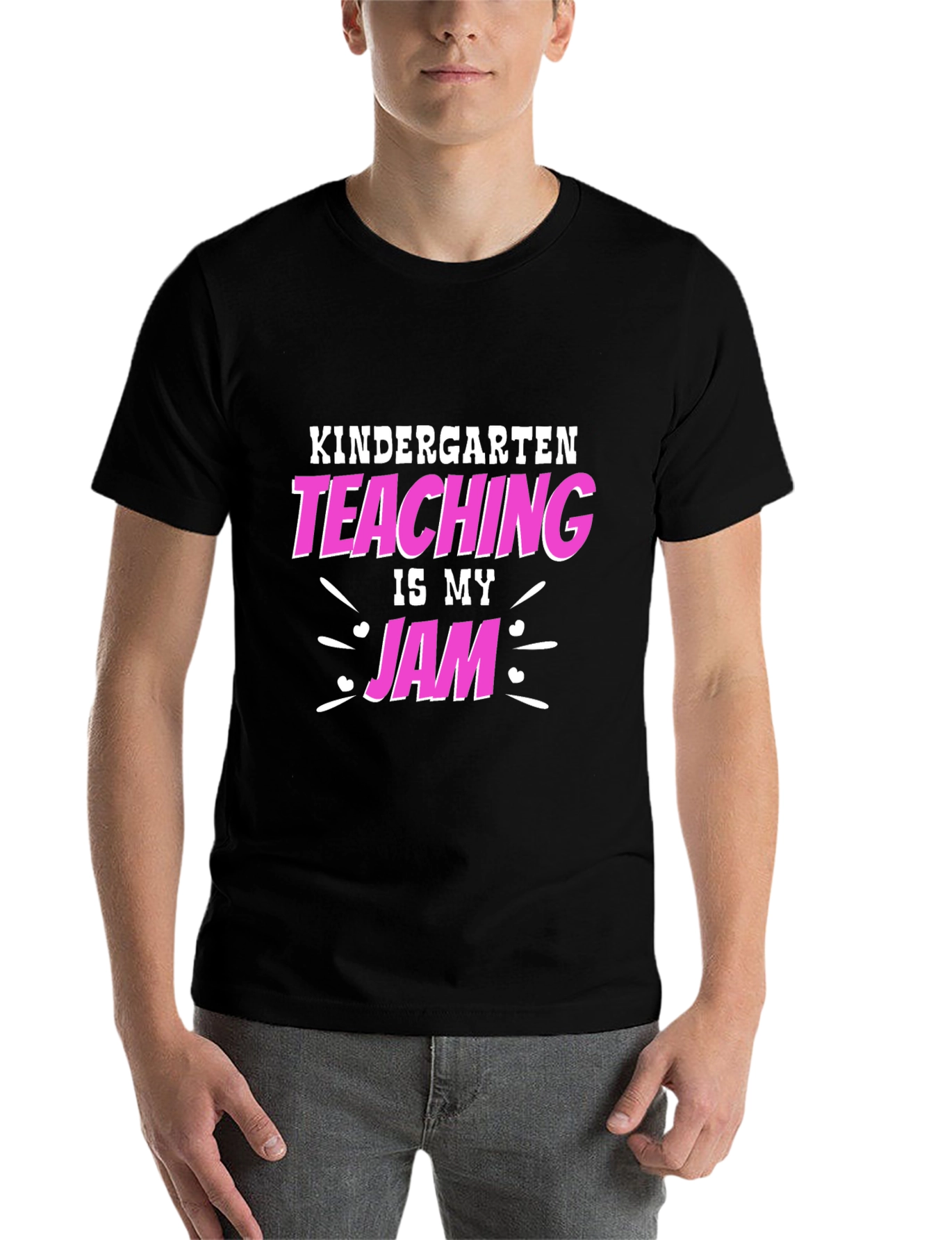 Black Kindergarten Teacher T-Shirt - Teaching Is My Jam view 7