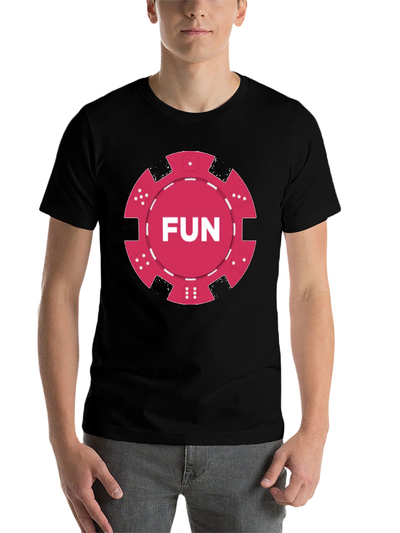 Black Fun Times T-Shirt - Poker Chip Graphic Tee view 7