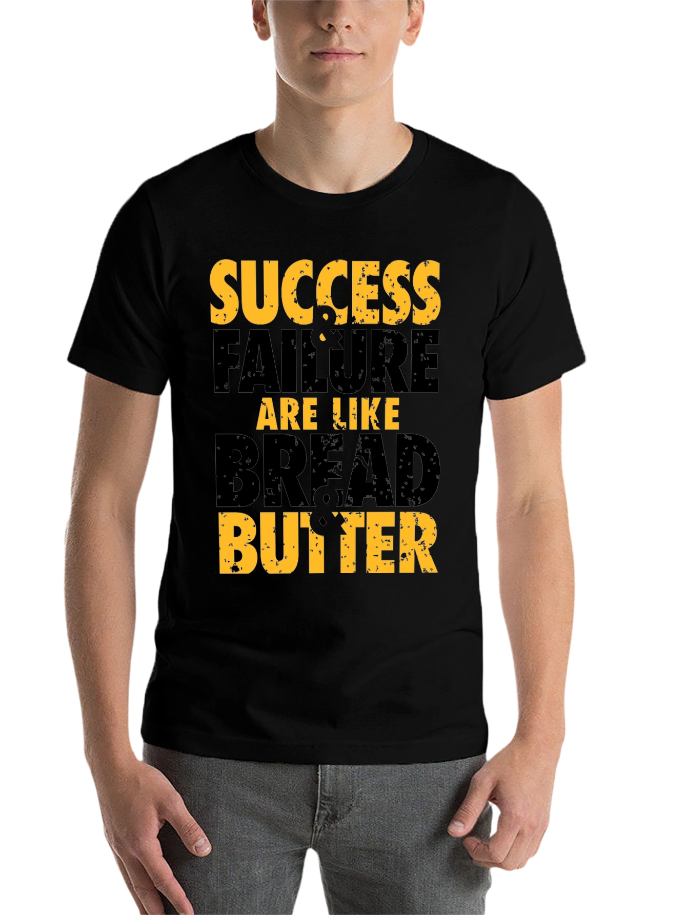 Black Success & Failure T-Shirt - Bread & Butter Motivational Tee view 7