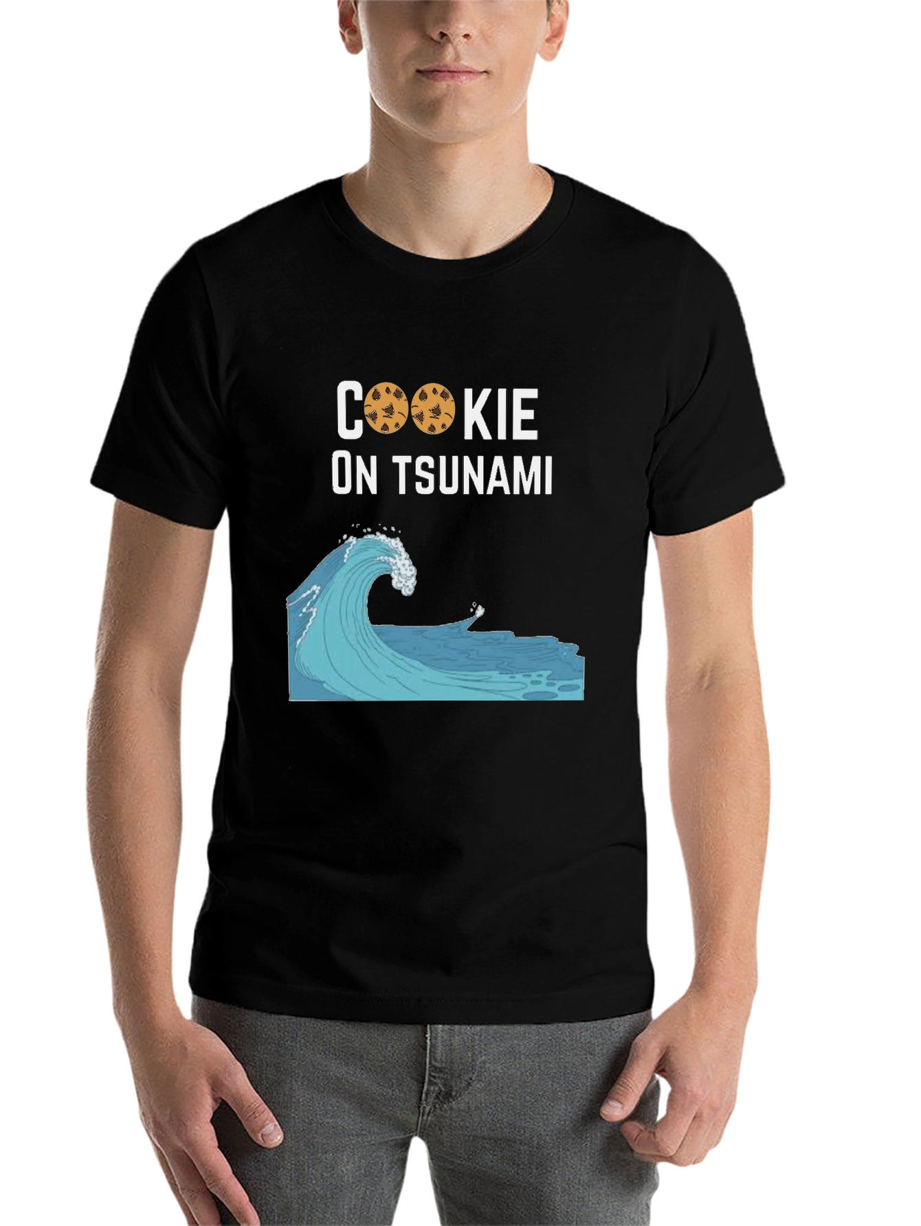 Black Cookie On Tsunami Graphic T-Shirt view 7