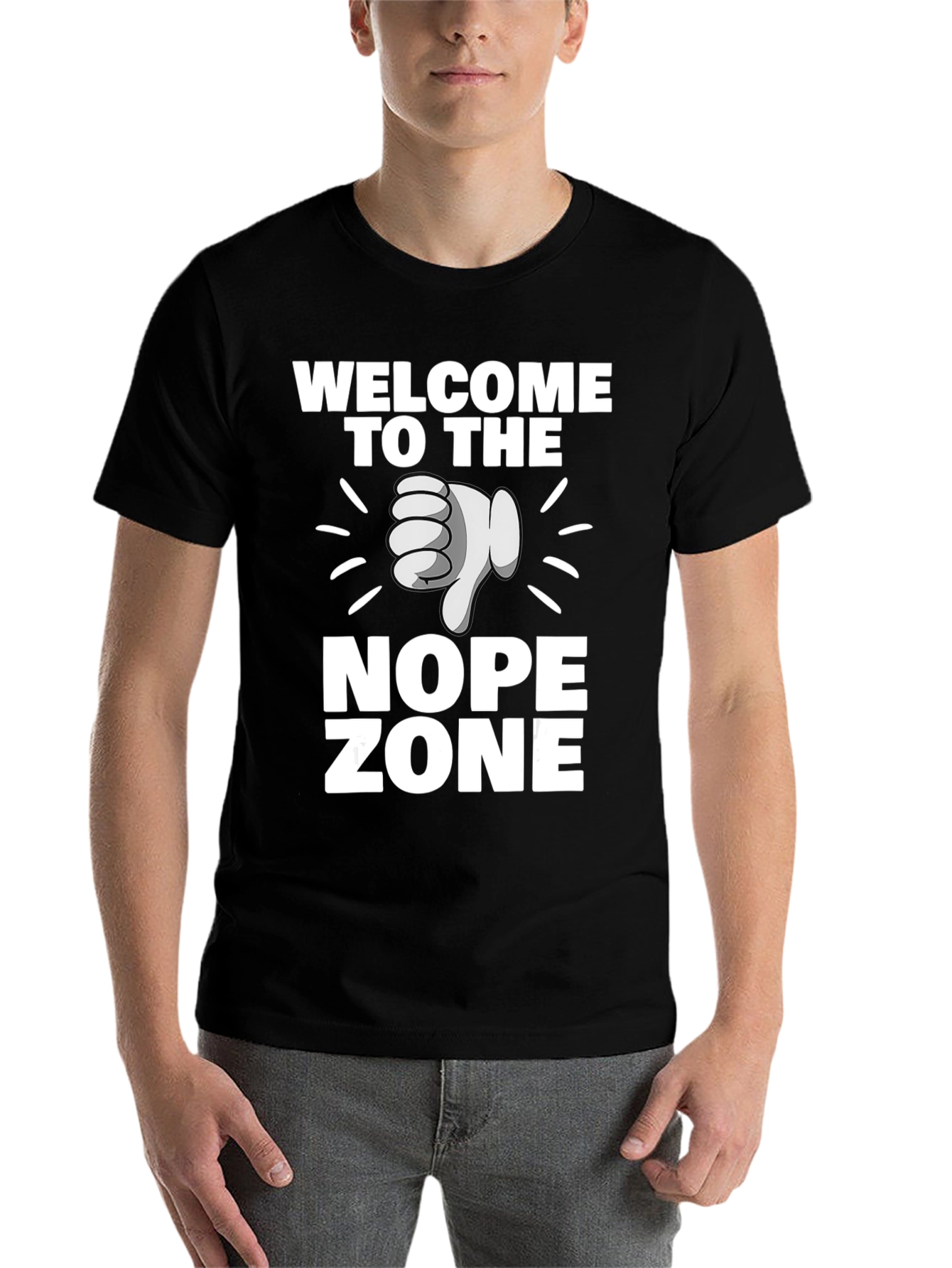 Black Welcome to the Nope Zone Black T-Shirt view 7