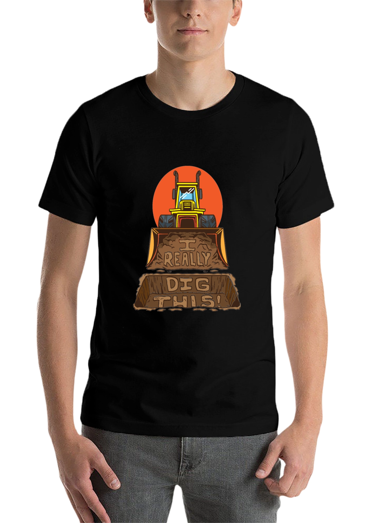 Black I Really Dig This Backhoe Loader Graphic T-Shirt view 7