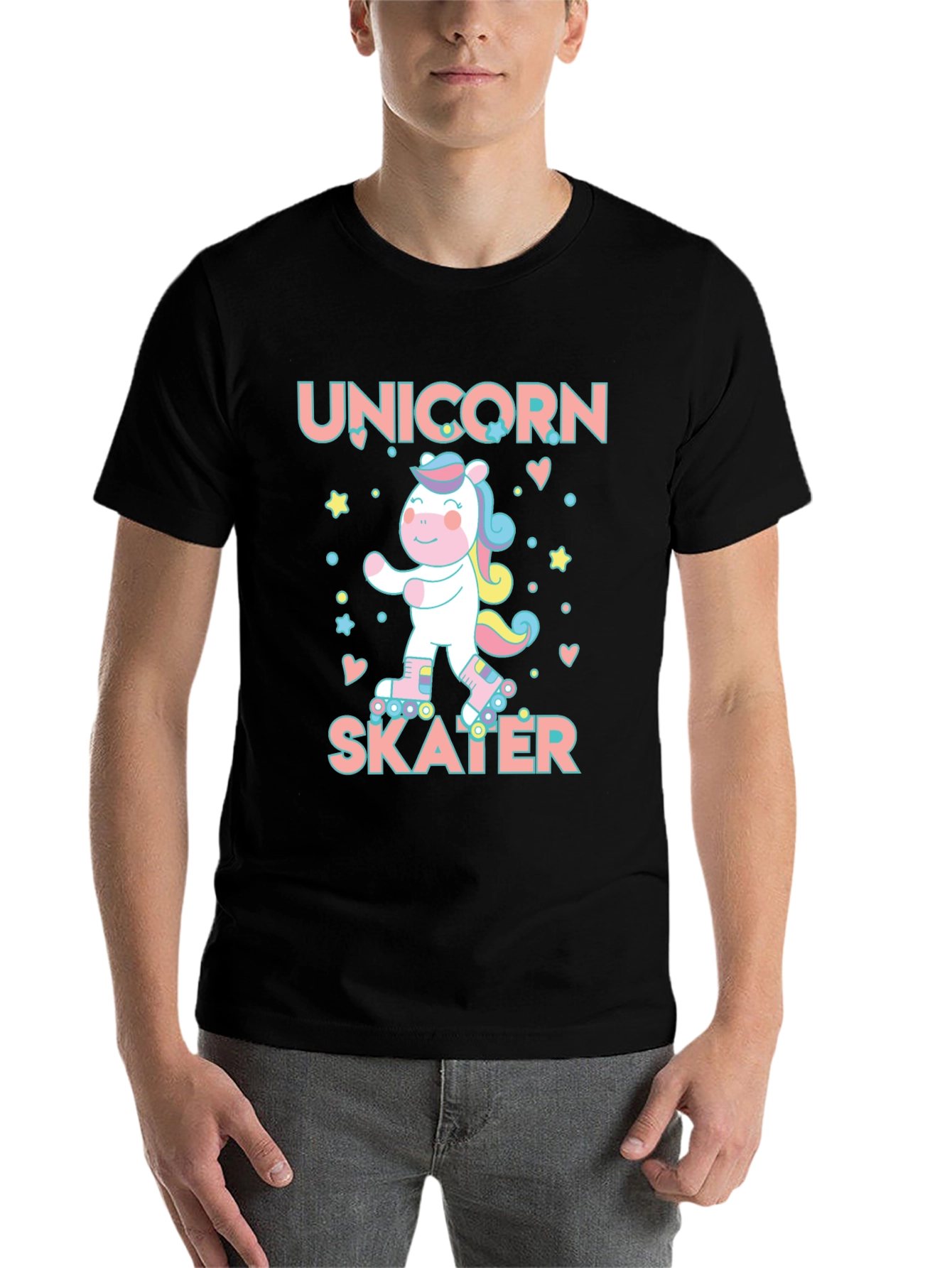 Black Unicorn Skater Graphic Tee - Black T-Shirt view 7