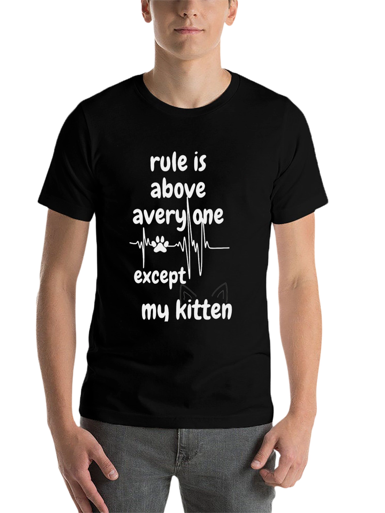 Black Rule is Above Everyone Except My Kitten Black T-Shirt view 7