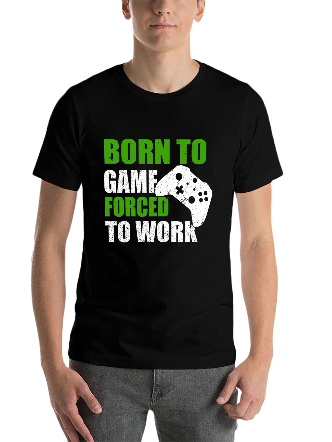 Black Born To Game T-Shirt - Gamer Tee view 7