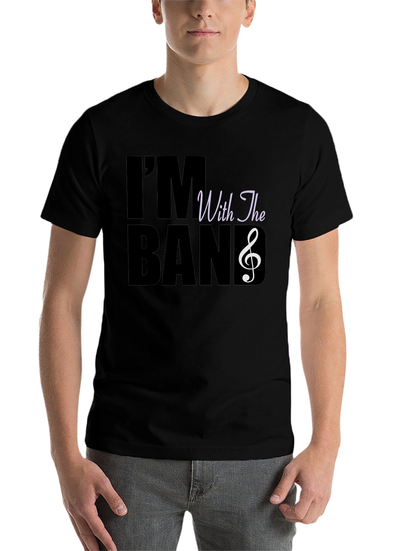 Black I'm With The Band Graphic Tee - Music Lover T-Shirt view 7