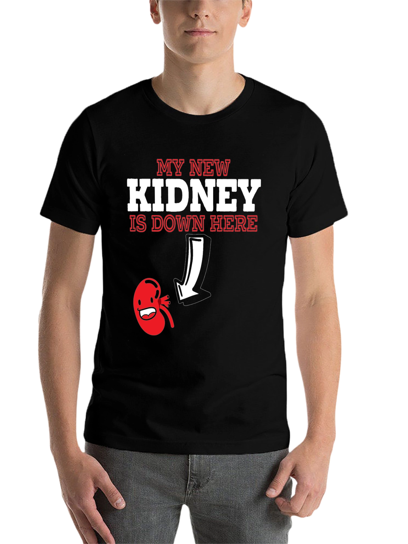 Black New Kidney T-Shirt - Funny Transplant Gift view 7