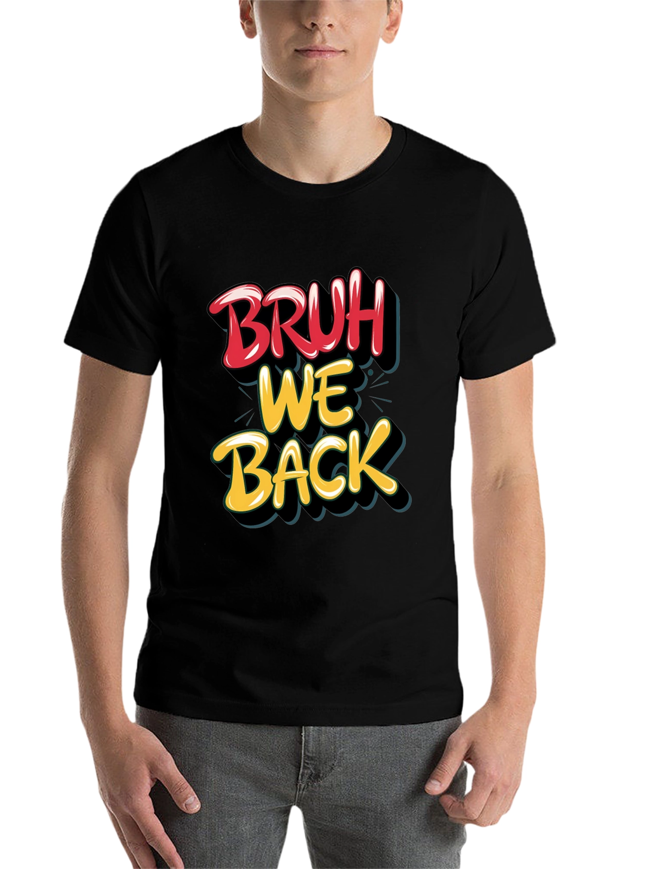 Black Bruh We Back Graphic T-Shirt view 7