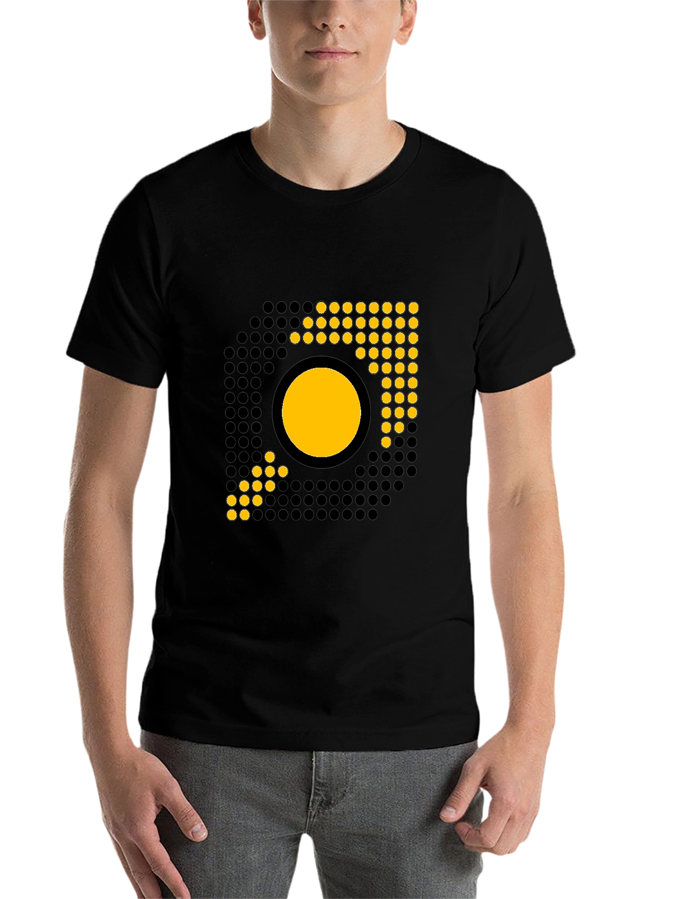 Black Modern Graphic Black T-Shirt view 7