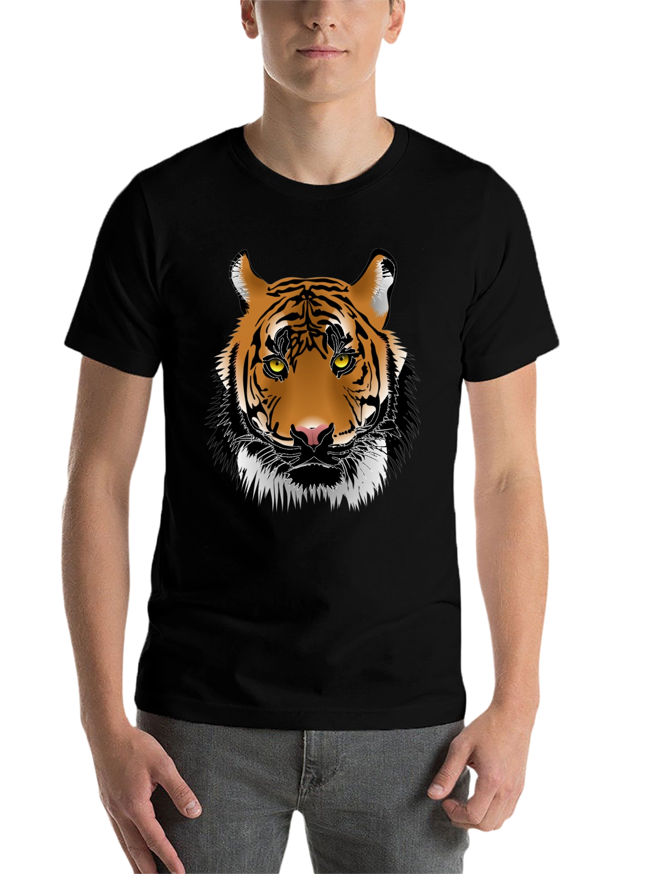 Black Tiger Graphic Black T-Shirt view 7
