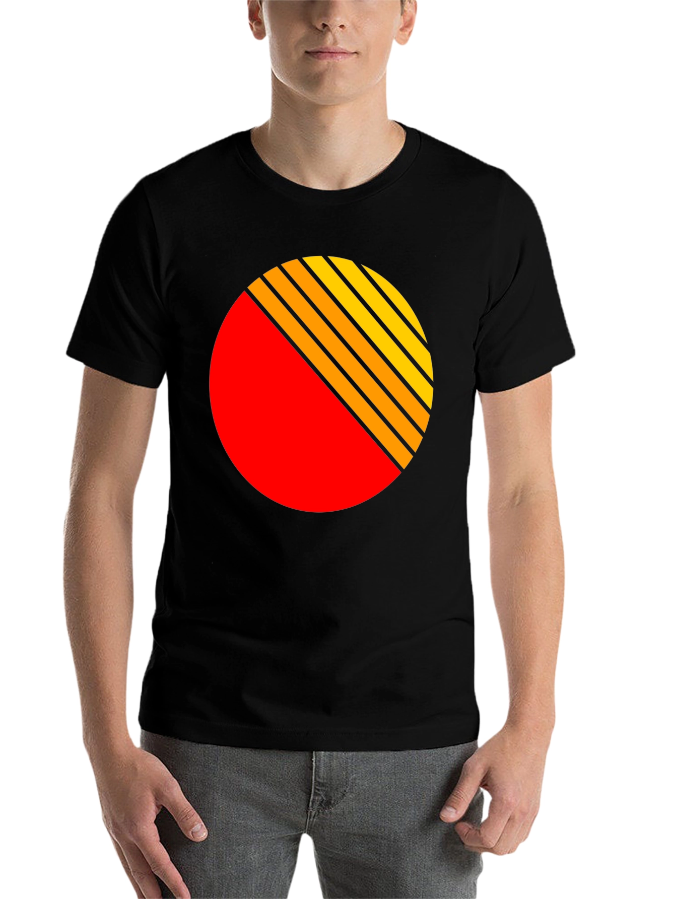 Black Retro Sunset T-Shirt - Vintage Style Graphic Tee view 7