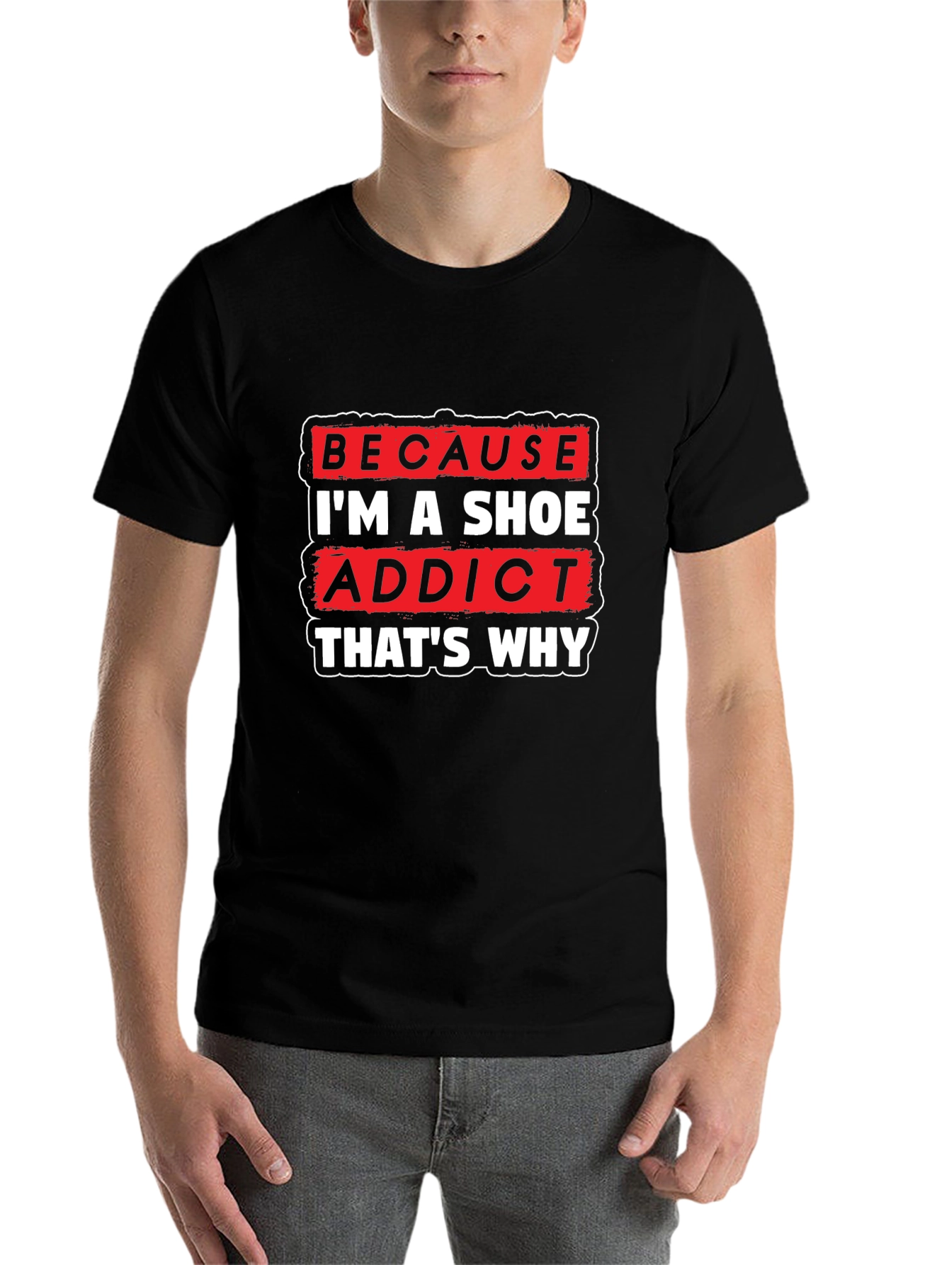 Black Shoe Addict Graphic Tee - Black Cotton T-Shirt view 7