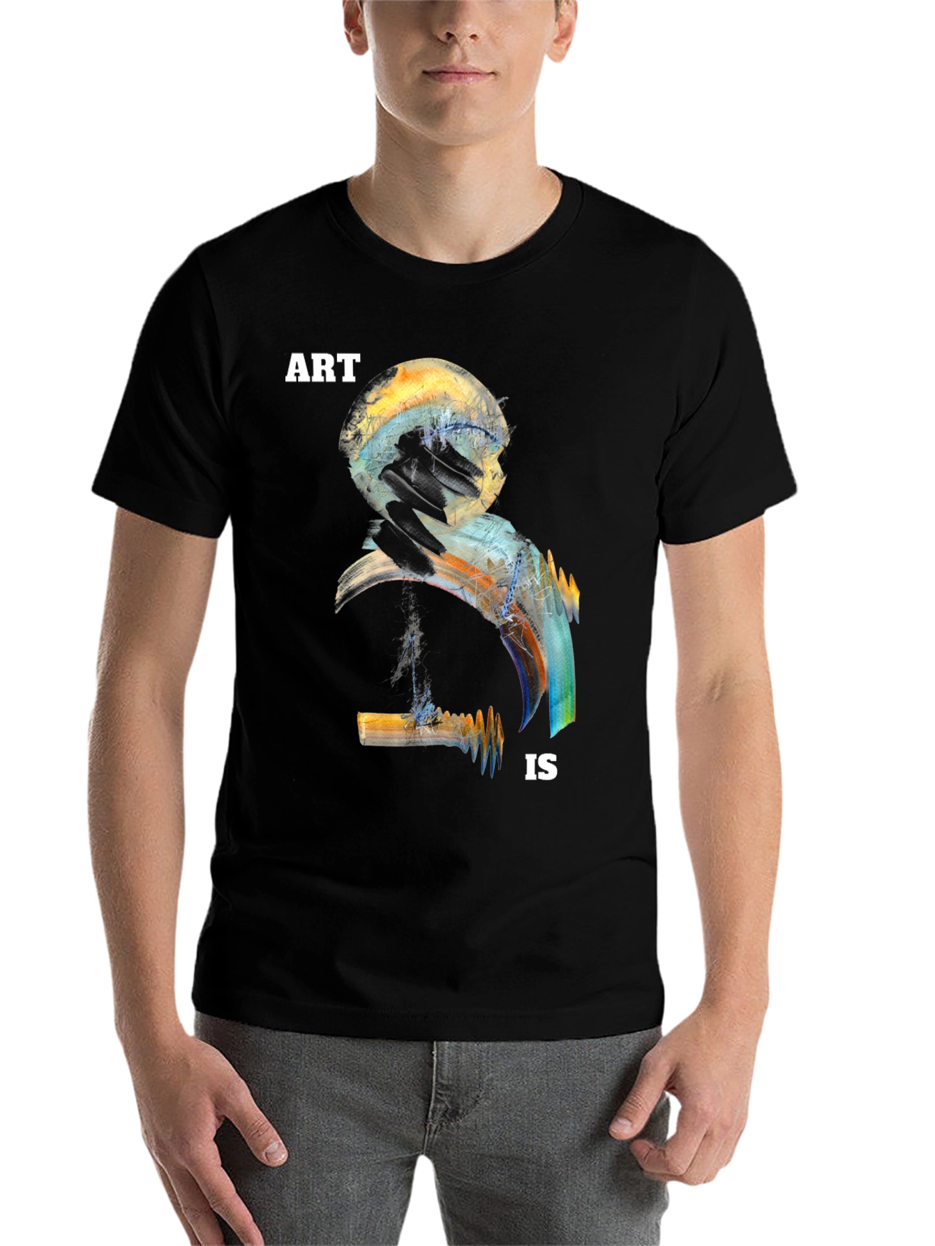 Black Abstract 'Art Is' Graphic T-Shirt view 7
