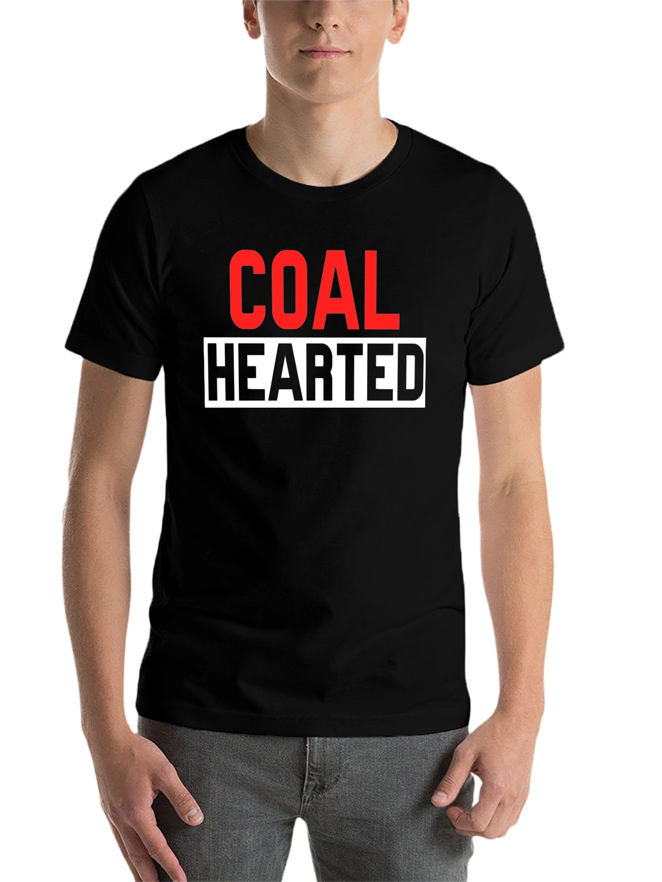 Black Coal Hearted Graphic Tee - Bold Statement T-Shirt view 7