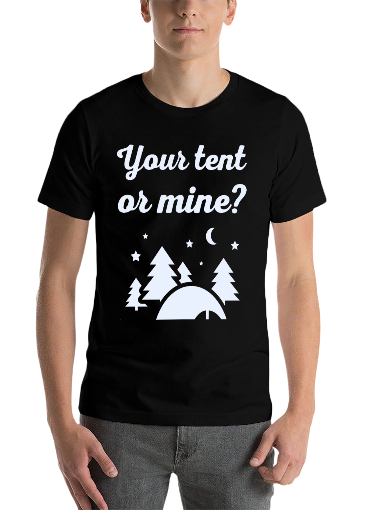Black Your Tent or Mine? Camping Graphic Tee view 7
