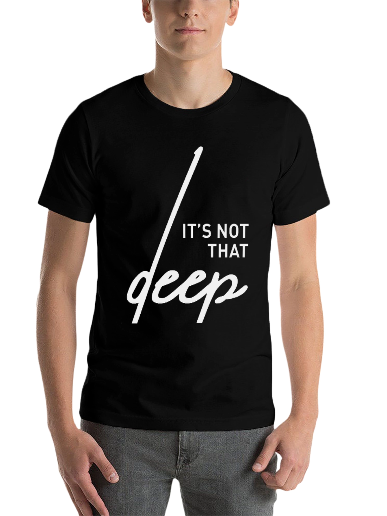 Black It's Not That Deep Graphic T-Shirt view 7