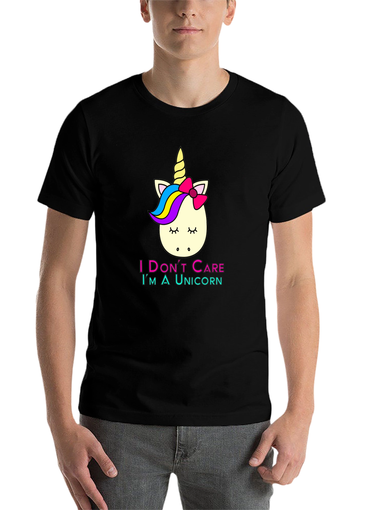 Black Unicorn T-Shirt: I Don't Care, I'm a Unicorn view 7