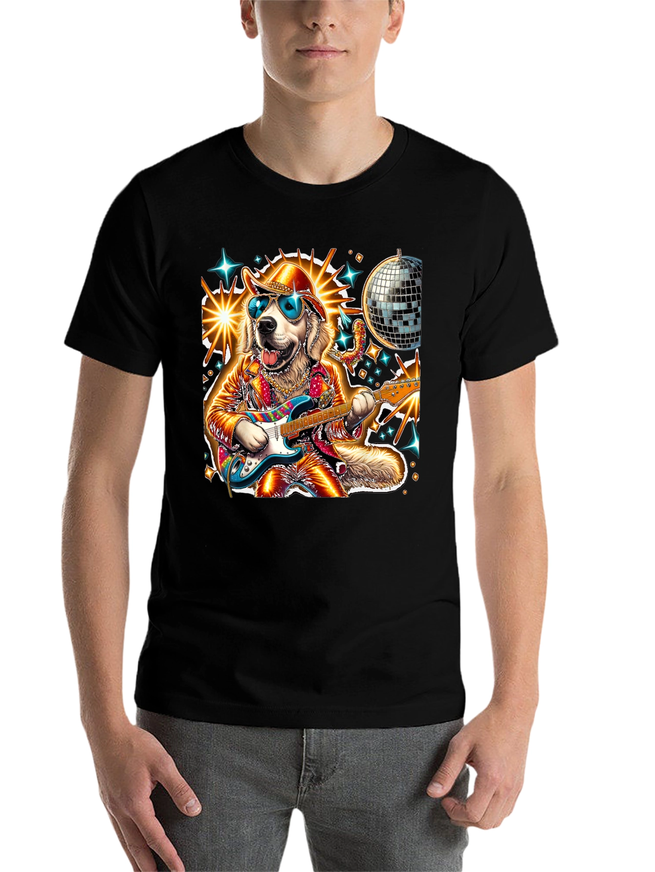 Disco Dog Guitarist Graphic Tee - 7