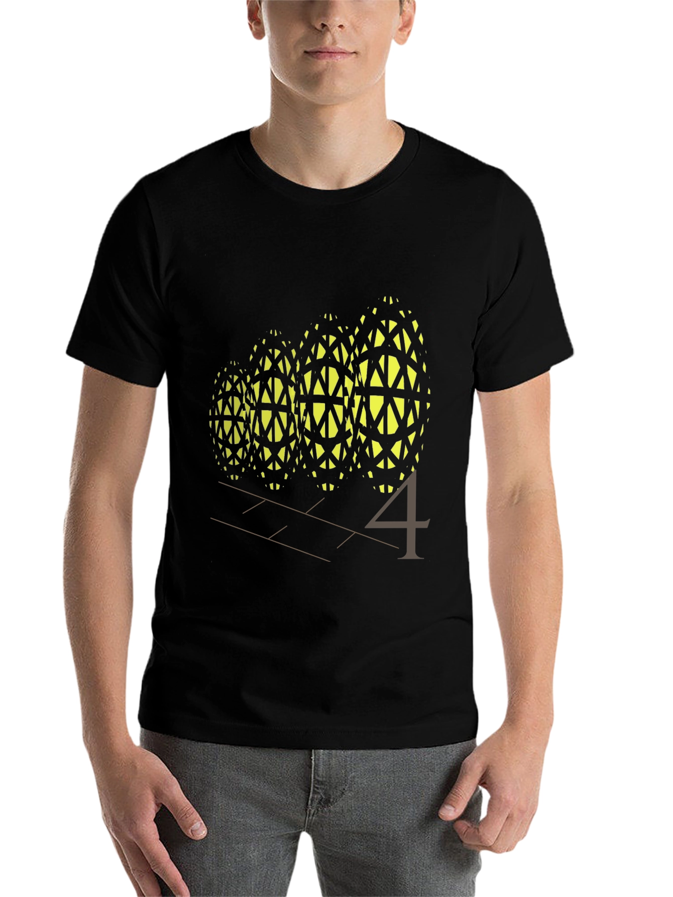 Black Abstract Geometric Pattern Tee view 7