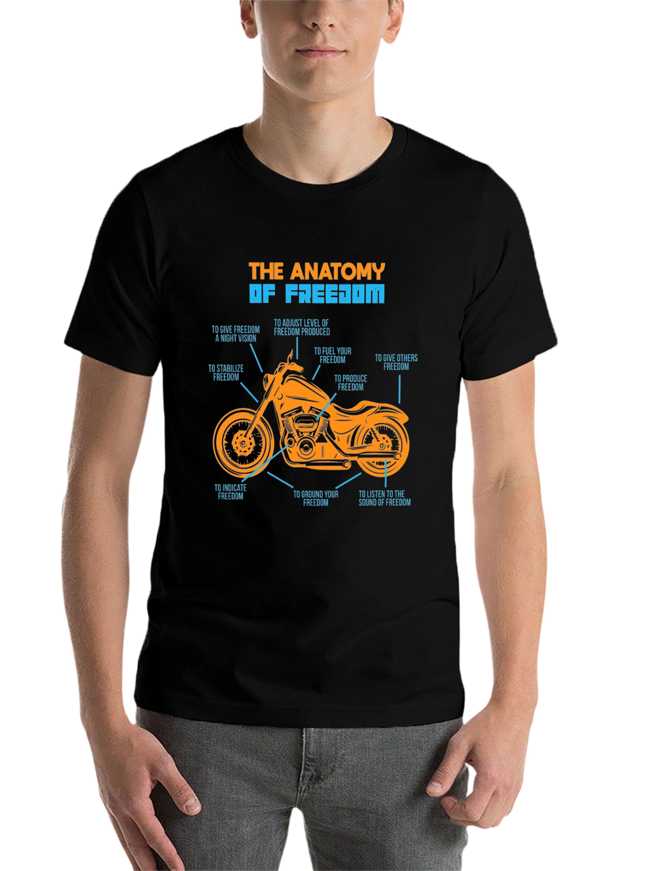 Black Anatomy of Freedom Graphic T-Shirt view 7
