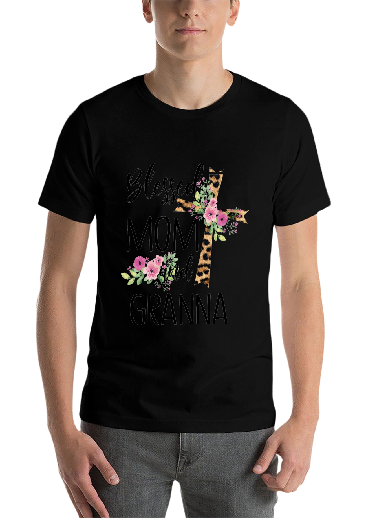 Blessed Mom and Granna Graphic T-Shirt - 7