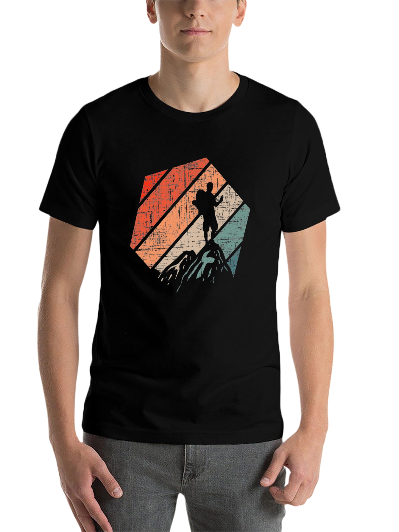 Black Vintage Hiker T-Shirt - Mountain Adventure Tee view 7